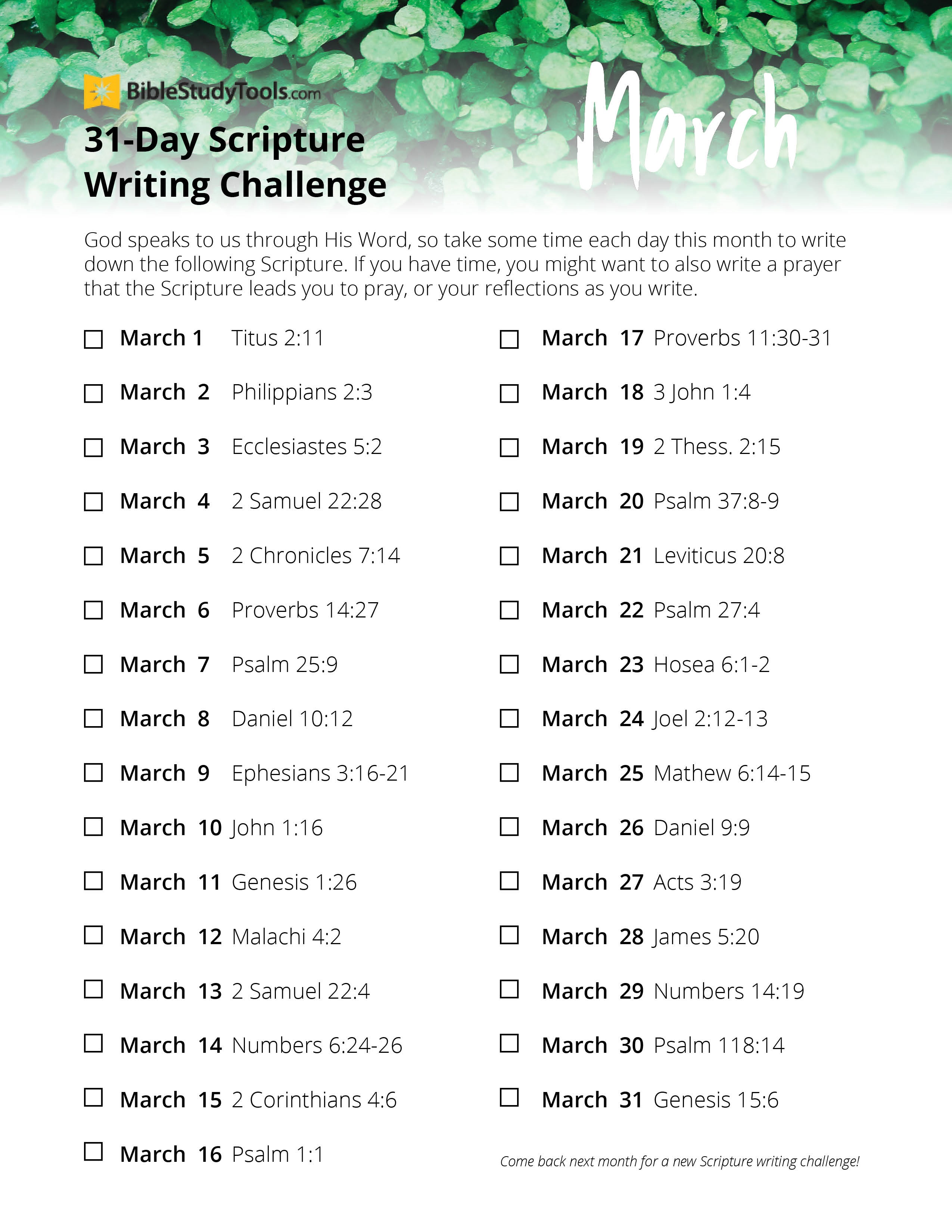 month writing challenge