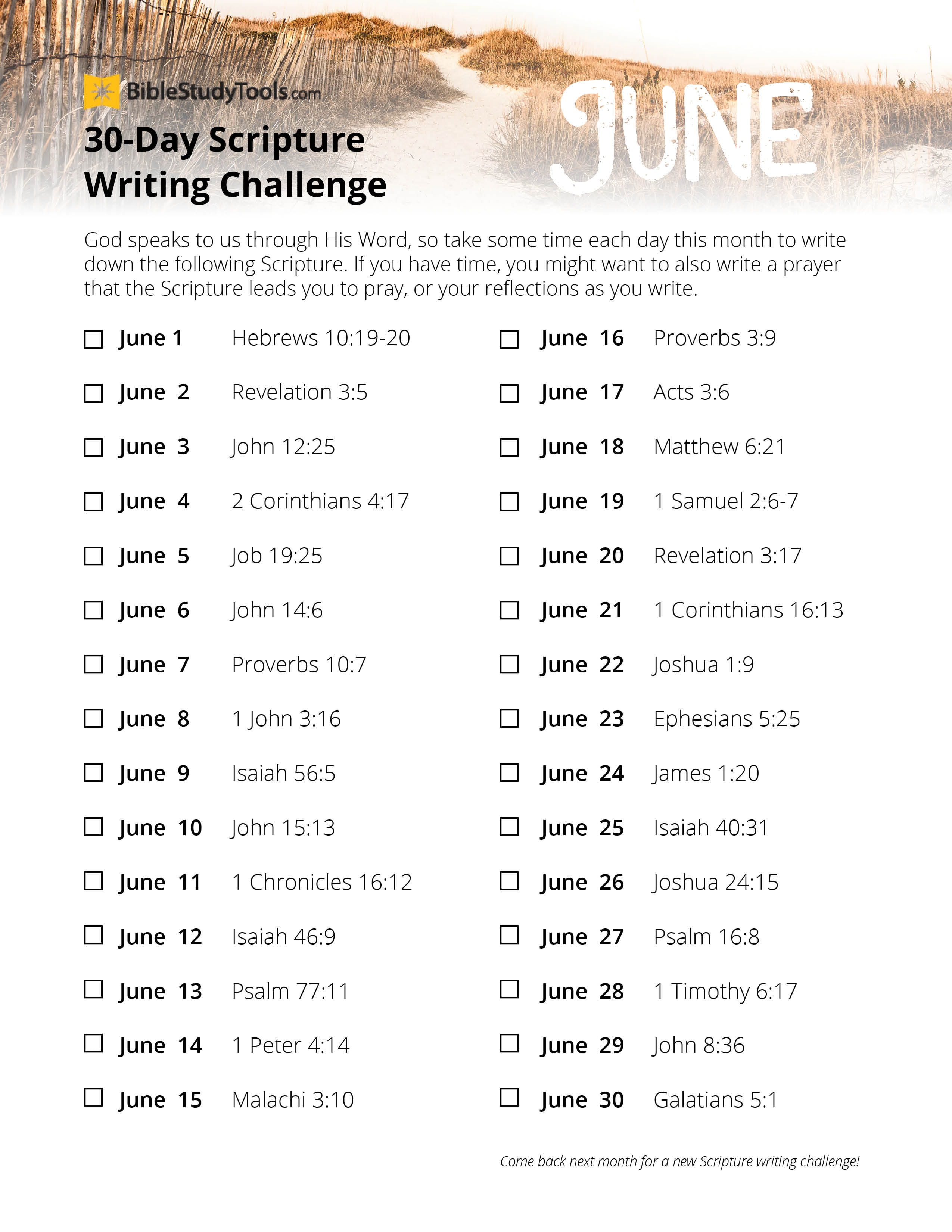 30 day writing challenge