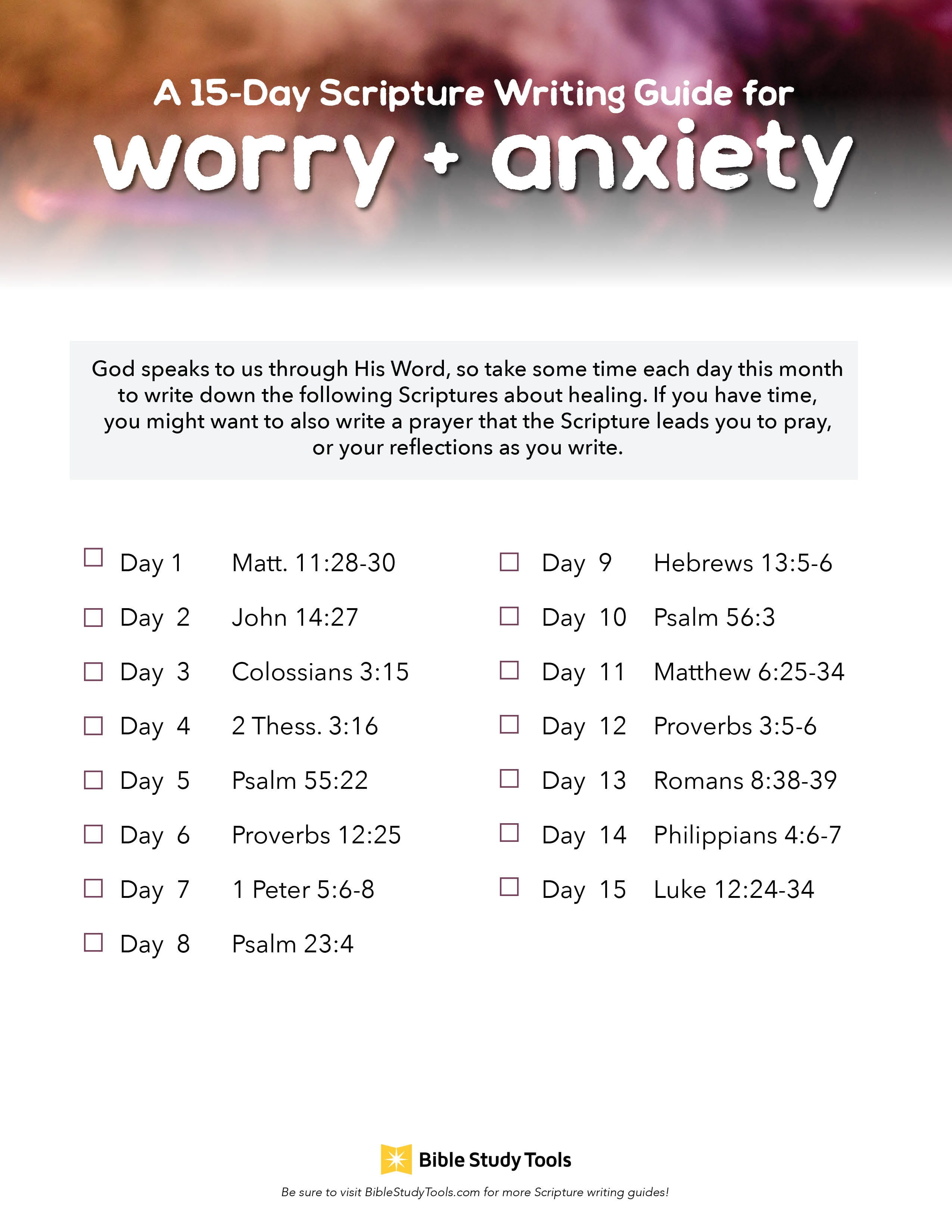A 18-Day Scripture Writing Guide for Worry and Anxiety - Inside BST