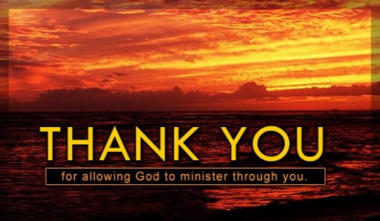 Thank You For Allowing God To Minister ecard, online card