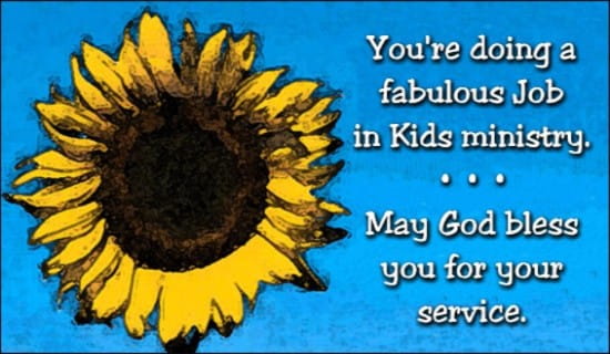 Fabulous Job In Kid's Ministry ecard, online card