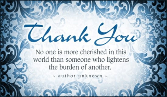 Free Burden Of Another ECard EMail Free Personalized Thank You Cards 