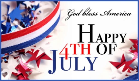 God Bless America Happy Fourth of July ecard, online card