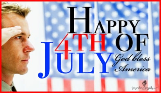 Happy Fourth of July, God Bless America ecard, online card