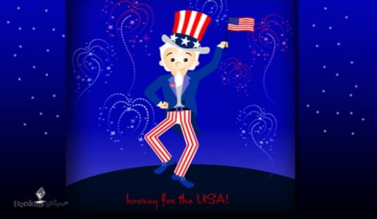 Hooray for the USA ecard, online card