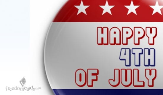 Happy Fourth of July, Button ecard, online card