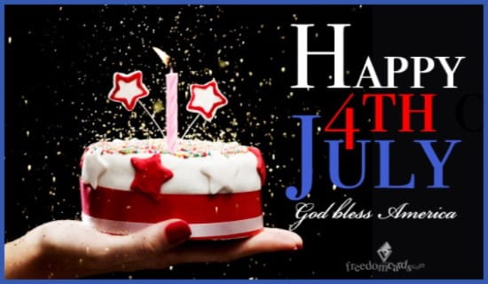 Happy 4th July, God bless America ecard, online card