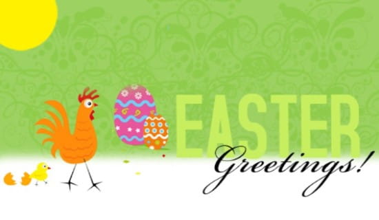 Easter Greetings, Baby Chick ecard, online card