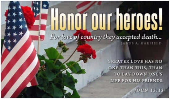 Honor Our Heroes ecard, online card