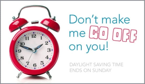 Daylight Saving Time Ends ecard, online card