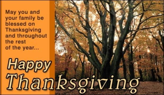 Thanksgiving - Tree ecard, online card