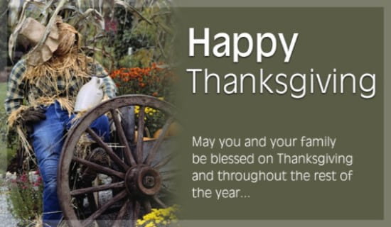 Happy Thanksgiving ecard, online card