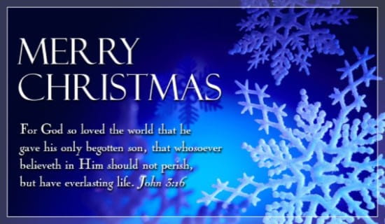 Merry Christmas - John 3:16 eCard - Free Christmas Cards Online