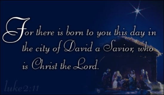 Christmas - Born A Savior ecard, online card