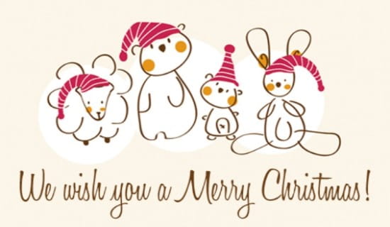 Christmas Animals ecard, online card