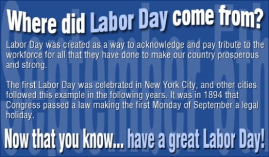 History Of Labor Day ecard, online card