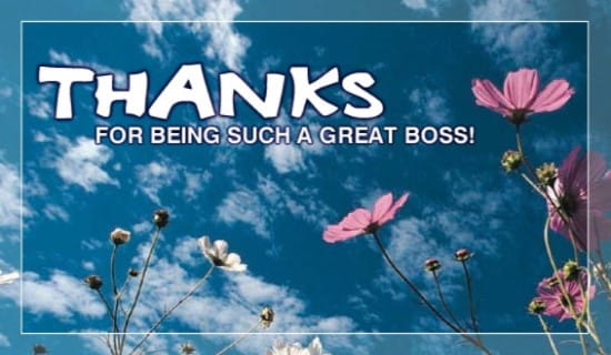 Thanks Great Boss ECard Free Boss Day Cards Online