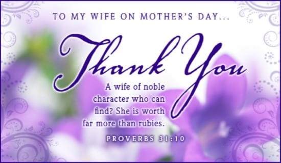 For My Wife Mothers Day Greeting Card 