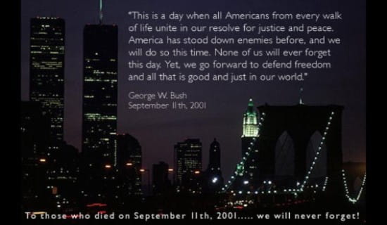 9-11 Bush Quote ecard, online card