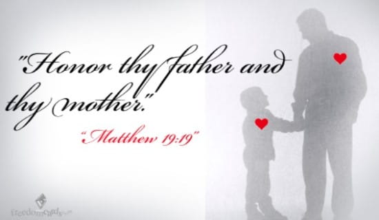 Honor Thy Father and Thy Mother ecard, online card