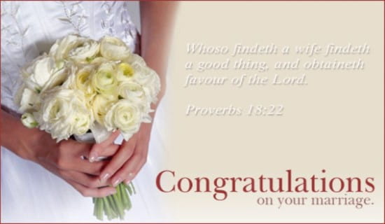 congratulations on your wedding christian