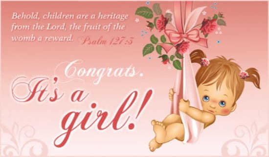 baby girl greeting card