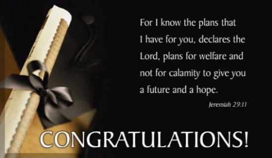 Congrats! Jeremiah 29:11 ecard, online card