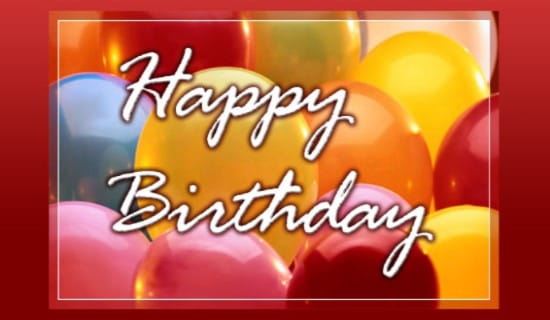 Birthday Balloons ecard, online card