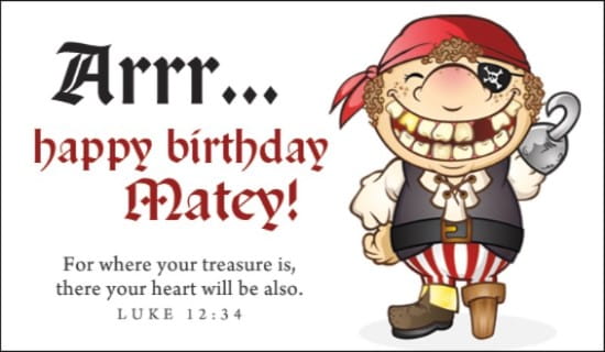 Pirate Birthday ecard, online card