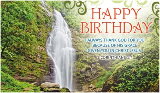 Birthday Waterfall ecard, online card