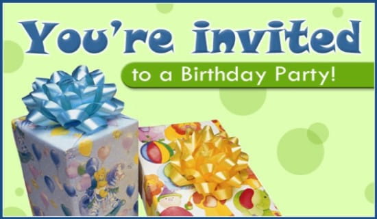 Birthday Party ecard, online card
