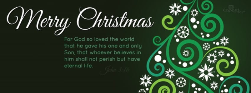 Download Merry Christmas - John 3:16 - Christian Facebook Cover &amp; Banner