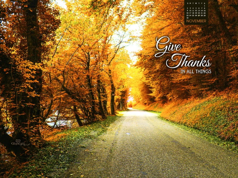 November 2014 - Give Thanks mobile phone wallpaper