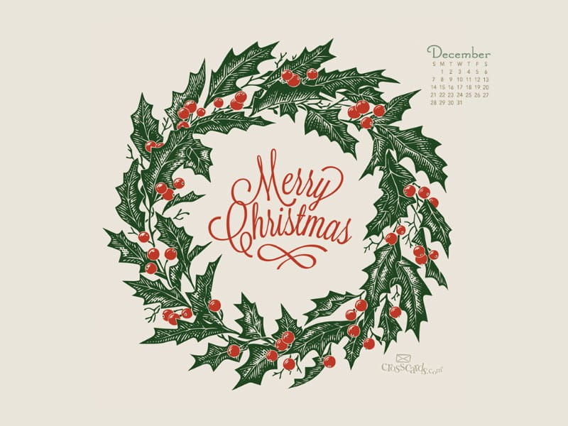December 2014 - Merry Christmas mobile phone wallpaper