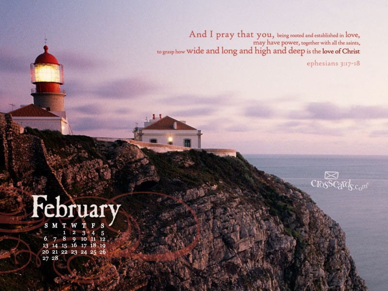 February 2011 - Ephesians 3:17-18 mobile phone wallpaper