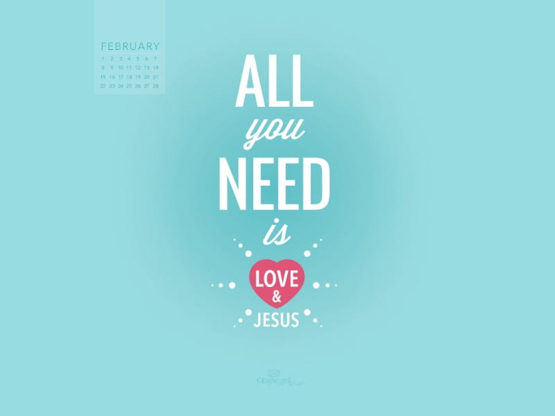 February 2015 - Love and Jesus mobile phone wallpaper