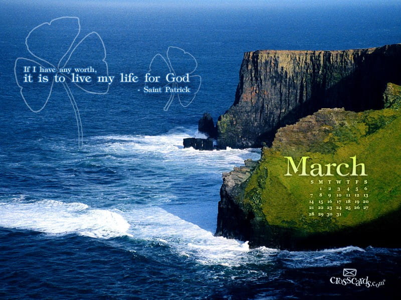 March 2010 - Saint Patrick mobile phone wallpaper