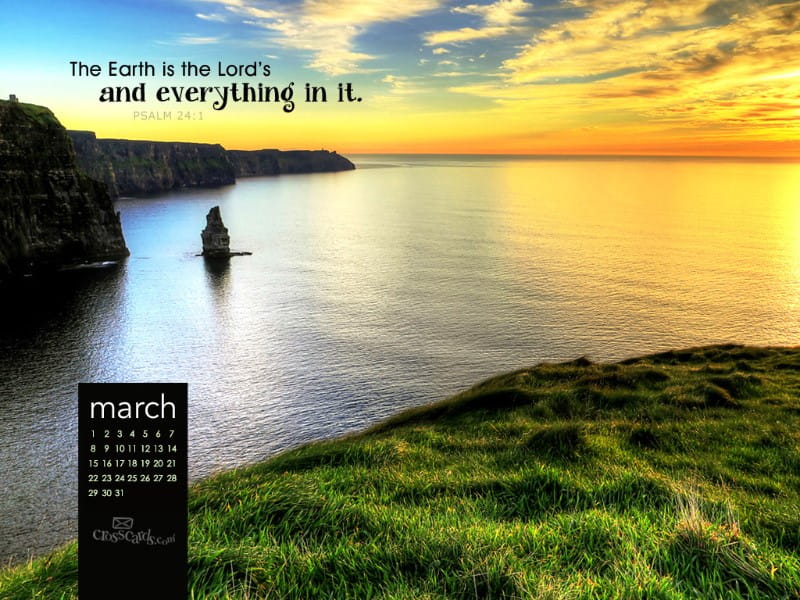March 2015 - Psalm 24:1 mobile phone wallpaper