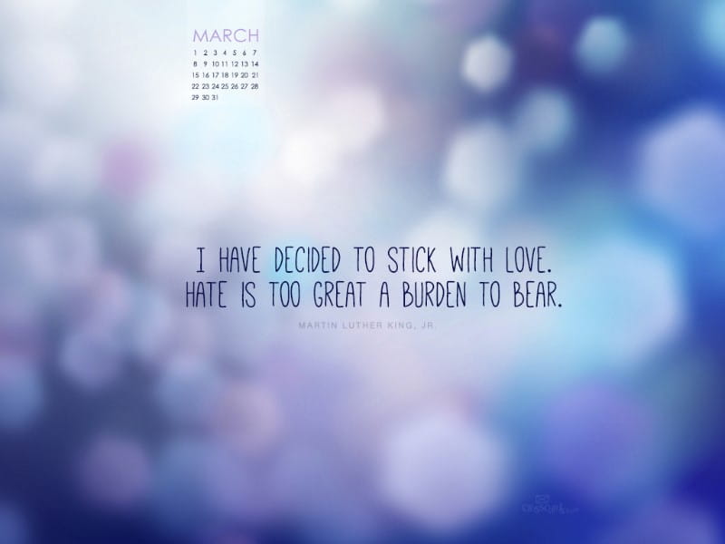March 2015 - Stick with Love mobile phone wallpaper