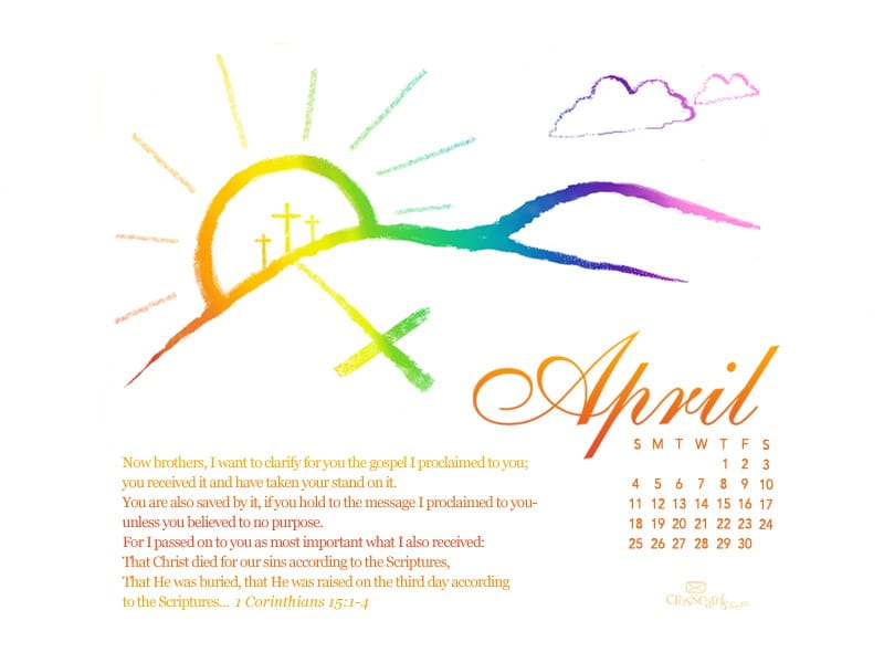 April 2010 - 1 Corinthians 15:1-4 mobile phone wallpaper