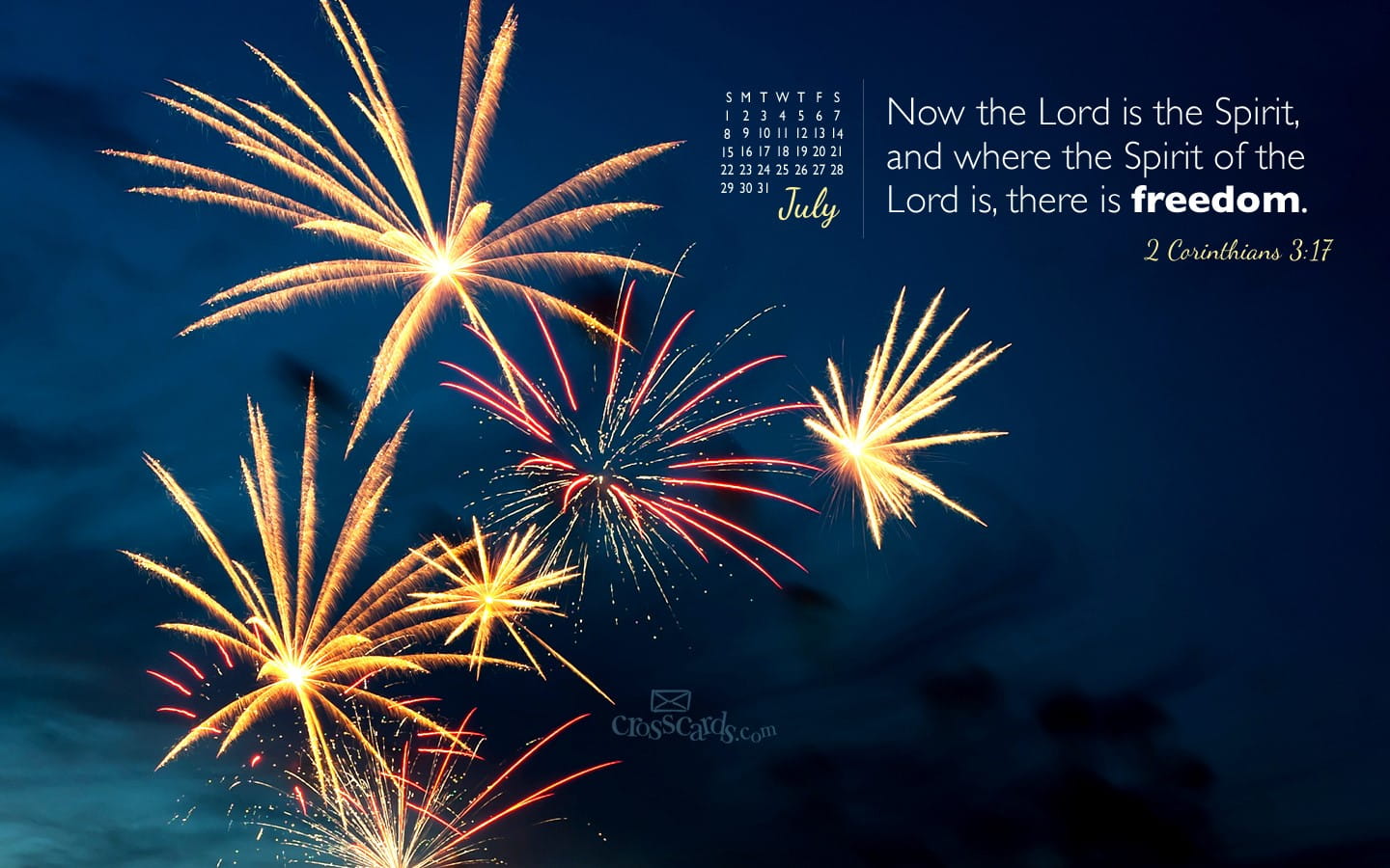 July 2012 - Fireworks Desktop Calendar- Free July Wallpaper