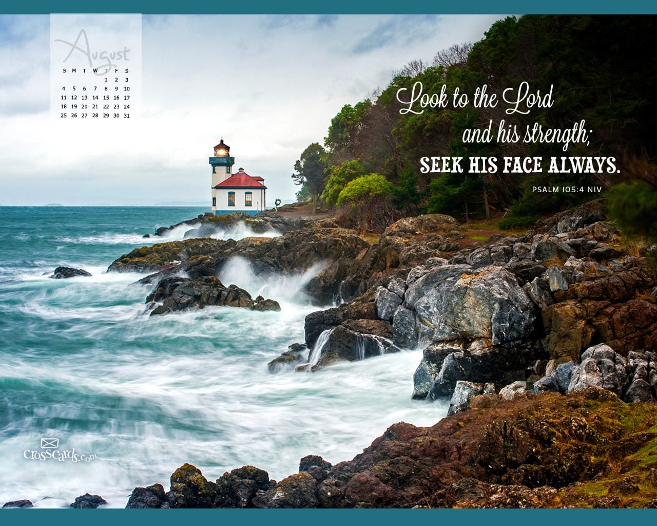 August 2013 Psalm 105 4 NIV Desktop Calendar Free August Wallpaper