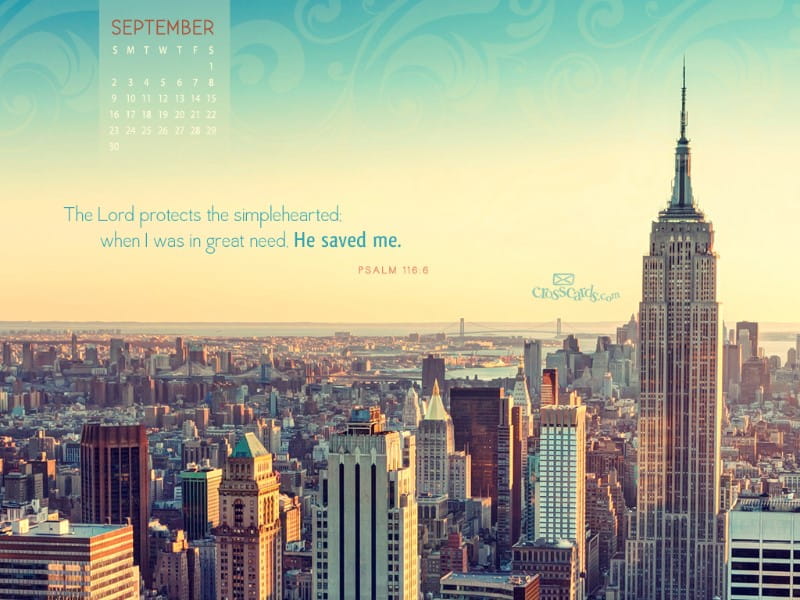 Sept. 2012 - Psalm 116:6 mobile phone wallpaper