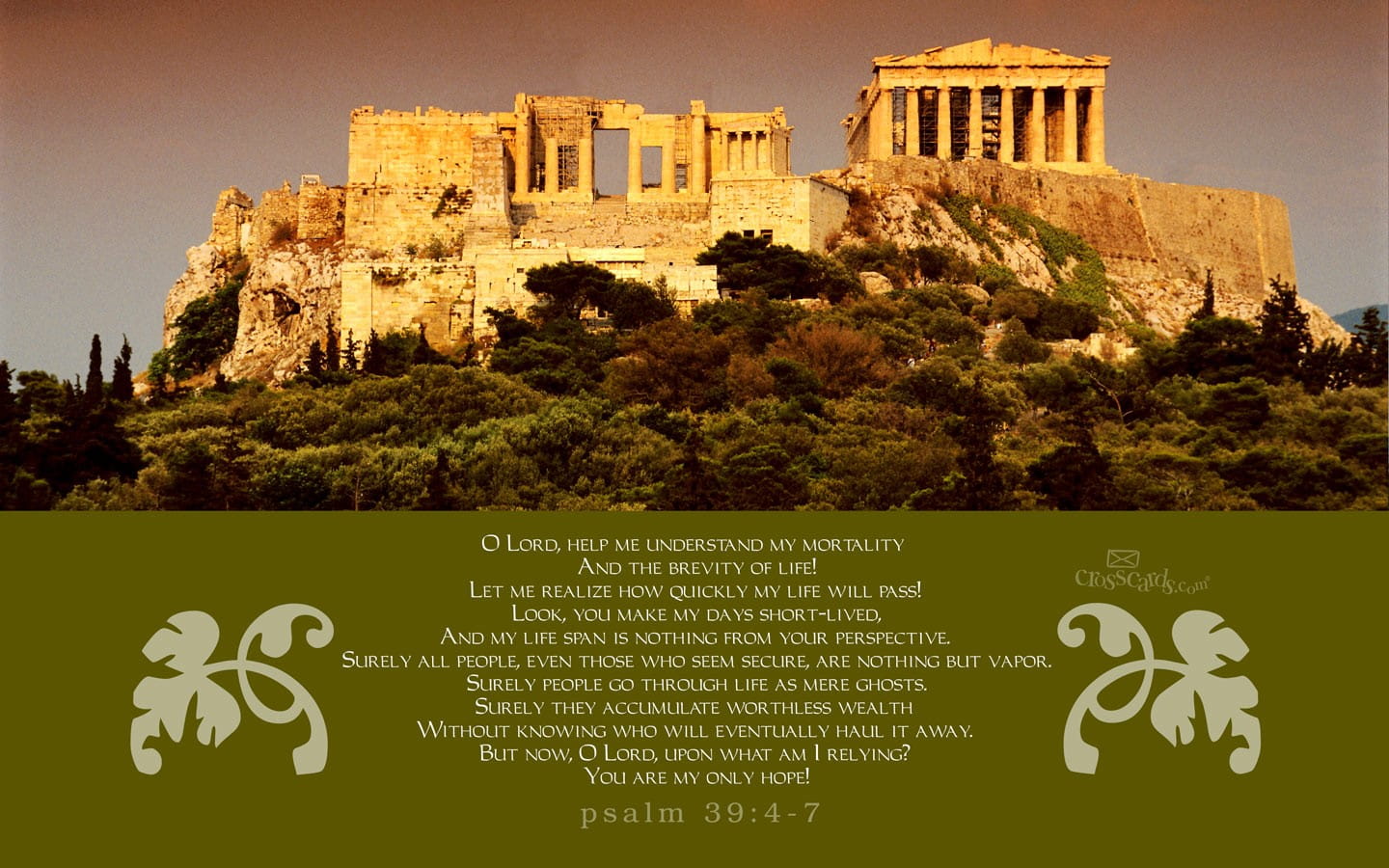 Greece - Psalm 39:4-7 - Bible Verses and Scripture Wallpaper for Phone or Computer1440 x 900