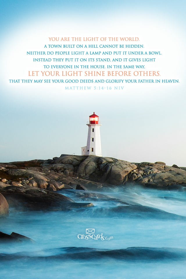 Matthew 5:14-16 NIV - Bible Verses and Scripture Wallpaper for Phone or