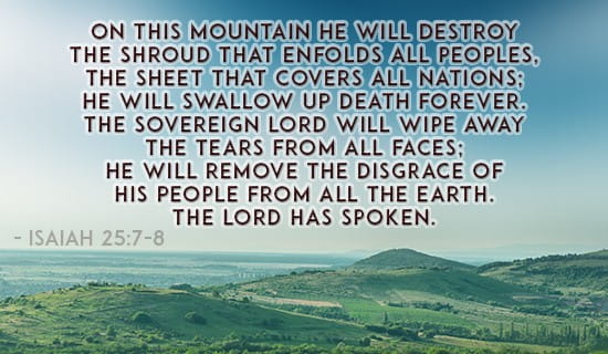 Isaiah 25 7 8 ECard Free Facebook Greeting Cards Online
