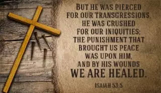 Isaiah 53:5 - But he was pierced for our transgressions, he w...