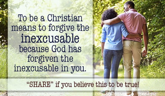 God has forgiven the inexcusable in all of us ecard, online card