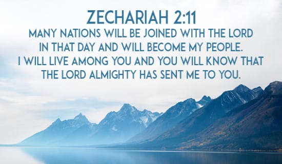 Zechariah 2:11 ecard, online card