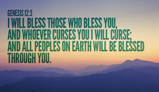 What is the meaning of bless and curse in Genesis 12:3?